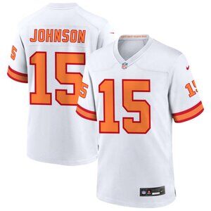 Mens Youths Tez Johnson White Vapor Stitched Jersey